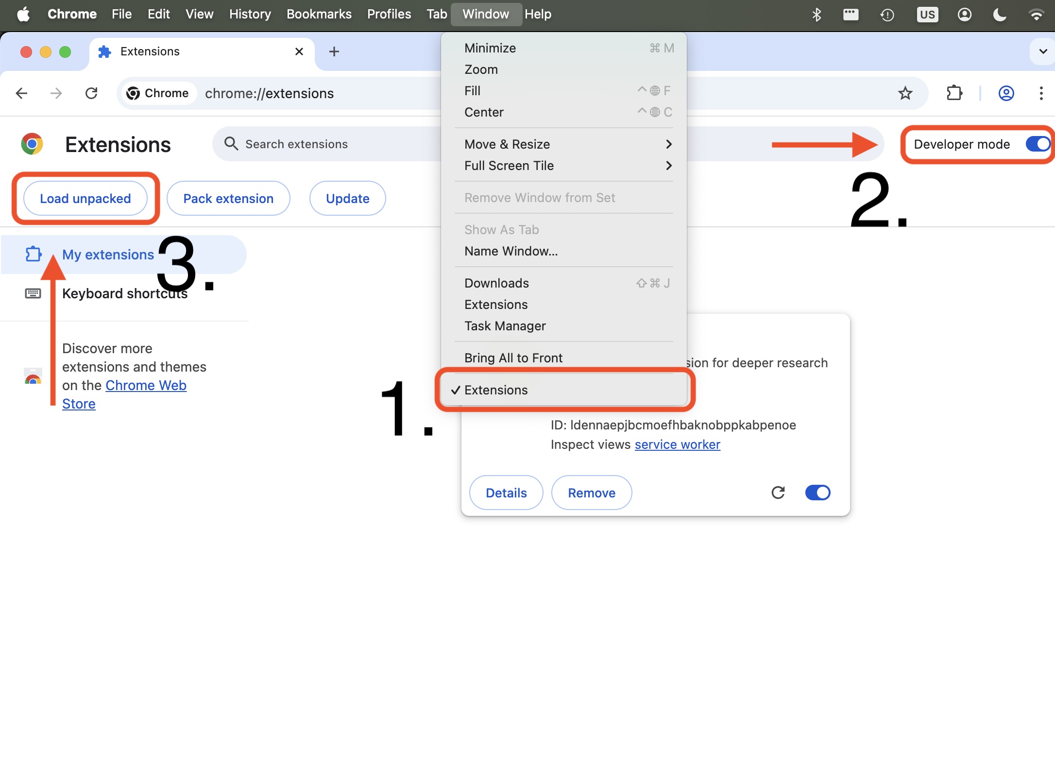 Chrome Developer Mode Toggle